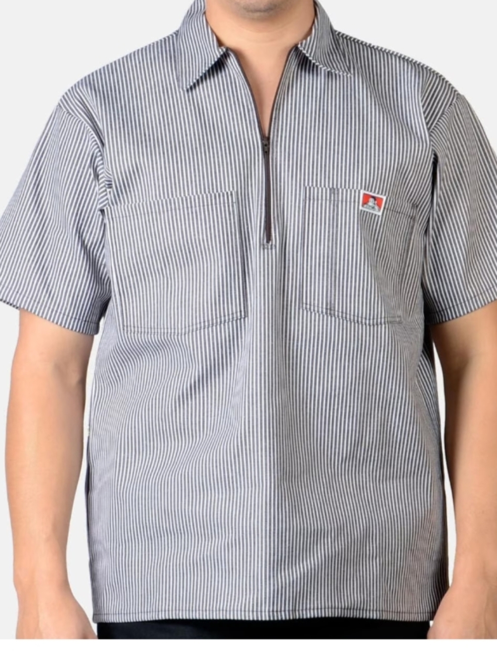 Ben Davis Railroad 1/2 Zip,  Navy Striped Shirt, NWT